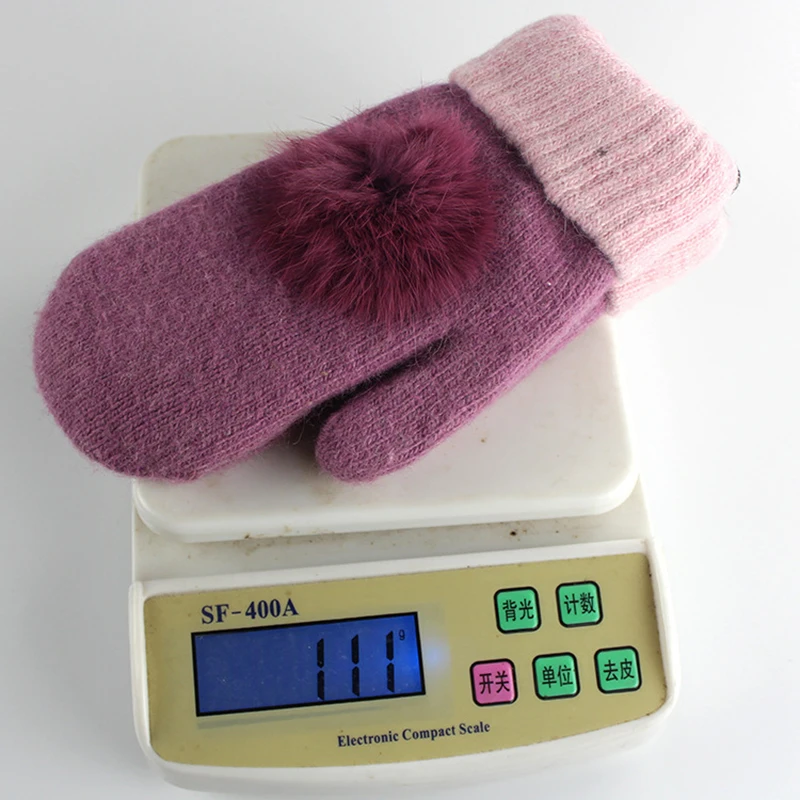 Soft Warm Full Finger Gloves Double Layer Outdoor Winter Gloves Thicken Velvet Knitted Wool Gloves Rabbit Fur Pompom Mittens
Soft Warm Full Finger Gloves Double Layer Outdoor Winter Gloves Thicken Velvet Knitted Wool Gloves Rabbit Fur Pompom Mittens