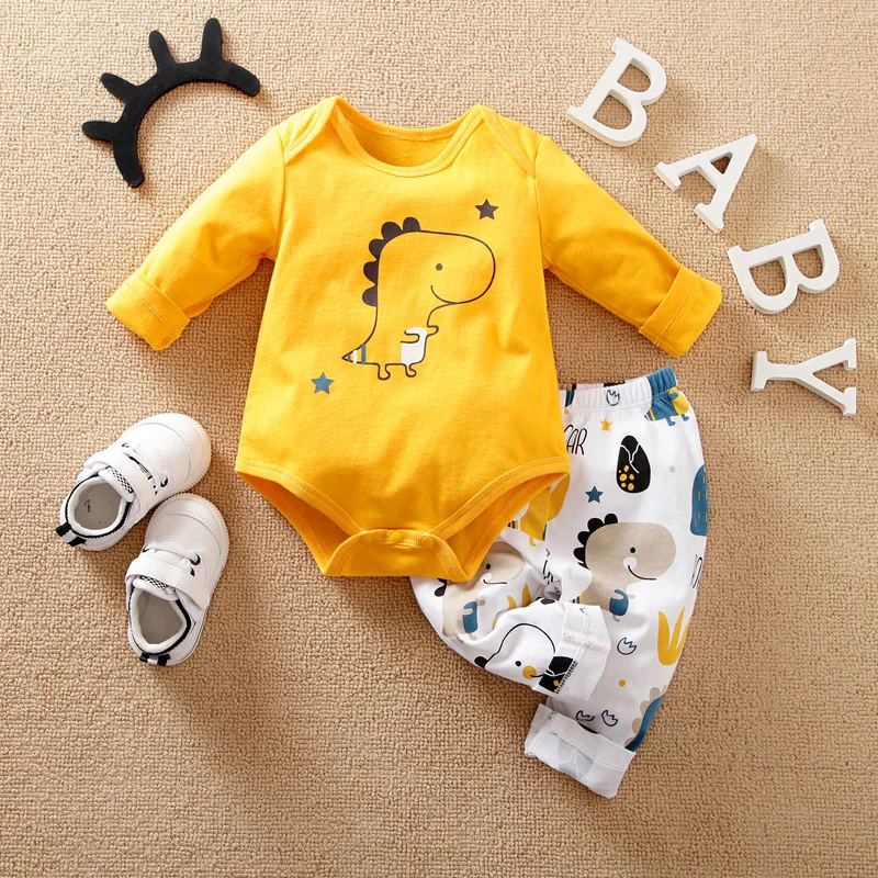 Hibobi Baby Boys Yellow Dinosaur Pentagram Pattern Romper & Pants 2Pcs Set Newborn Kids Cotton Bodysuit Tops
Hibobi Baby Boys Yellow Dinosaur Pentagram Pattern Romper & Pants 2Pcs Set Newborn Kids Cotton Bodysuit Tops