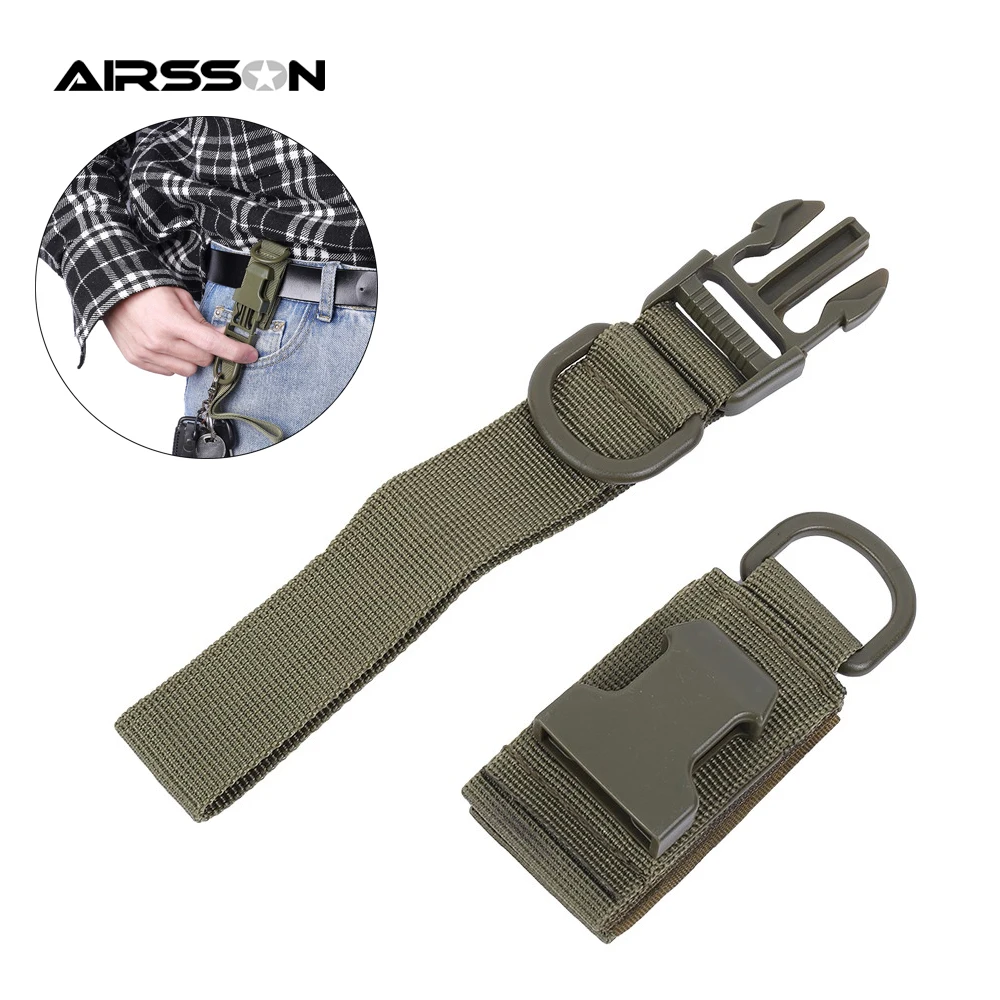 

Tactical Molle EDC Keychain Quick Release Buckle Clip Nylon Waist Belt Backpack Webbing Strap for Airsoft Hunting Camping Hiking