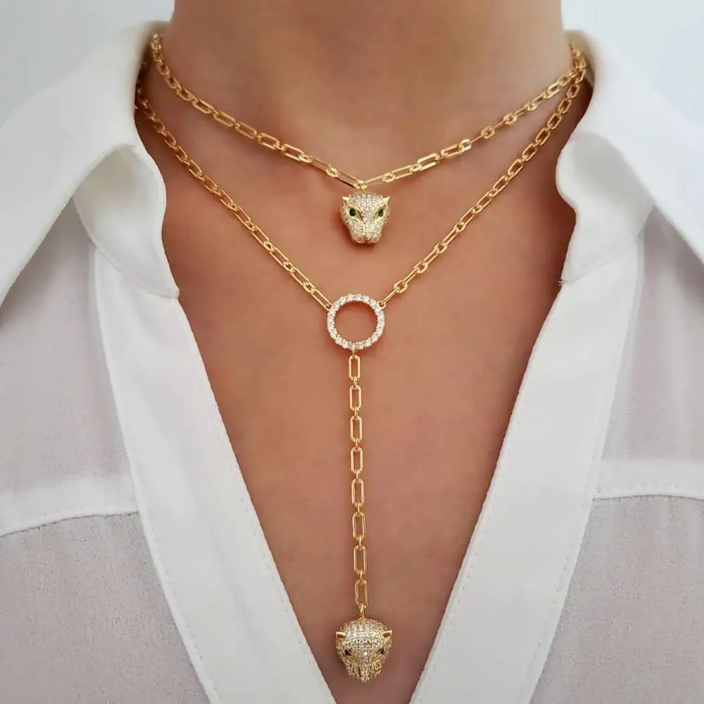 leopard charm pendant necklace gold color micro pave 5A cubic zirconia cz fashion women jewelry
leopard charm pendant necklace gold color micro pave 5A cubic zirconia cz fashion women jewelry