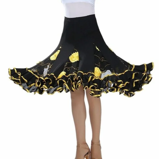 Women Floral Print Modern Dancing Dress Performance Costume Ballroom Dance Skirt Dancewear Vintage Sequin Skirt Tango Skirts
Women Floral Print Modern Dancing Dress Performance Costume Ballroom Dance Skirt Dancewear Vintage Sequin Skirt Tango Skirts