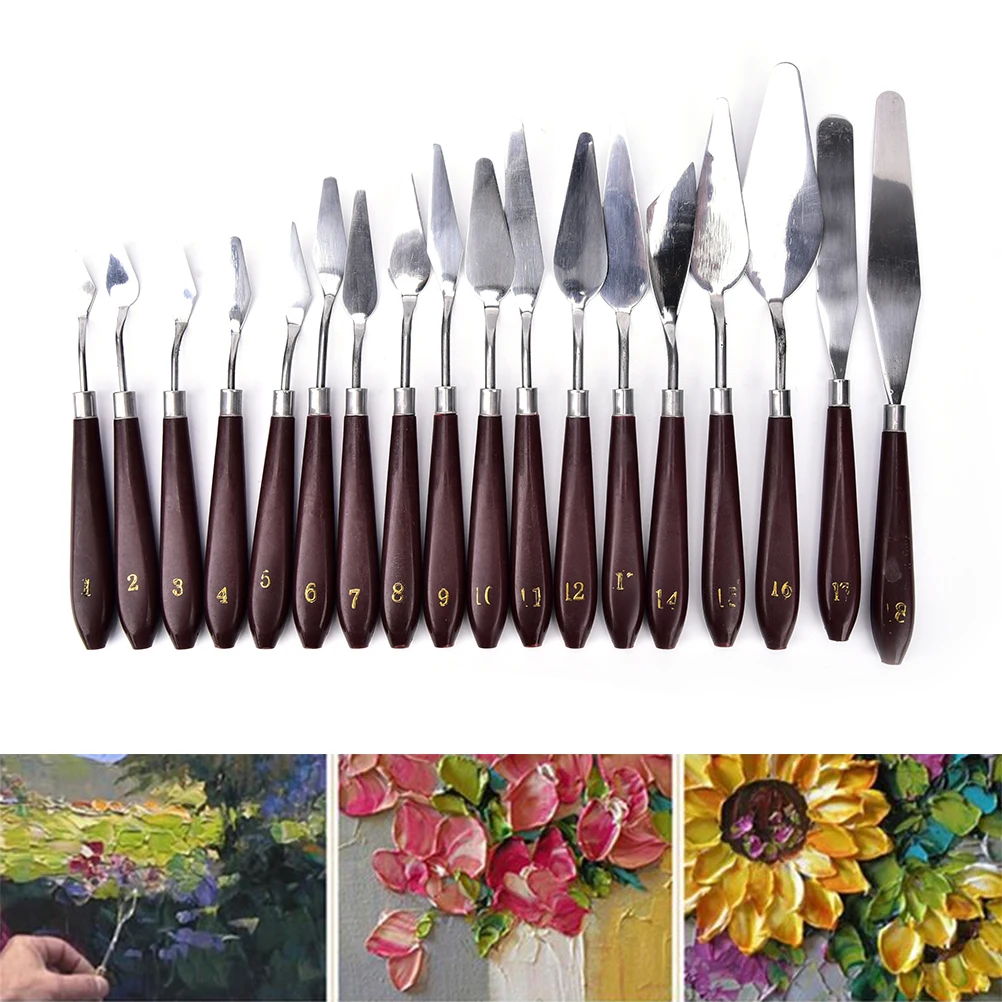 Stainless Steel Painting Palette Scrape Tools Shovel Spatula oil painting Knife Artist Tool for Office School Supplies1-18#
Stainless Steel Painting Palette Scrape Tools Shovel Spatula oil painting Knife Artist Tool for Office School Supplies1-18#