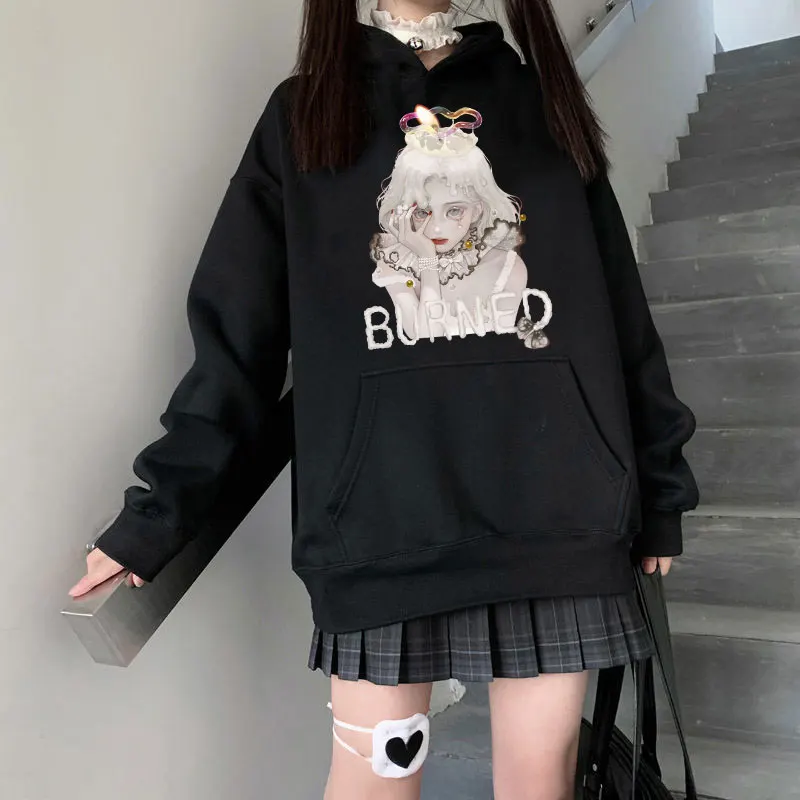 Gothic Beautiful Girl Long Sleeve Autumn Harajuku Women's Top Hoodie Casual Street High Quality Sweatshirt Kawaii Punk Black Top
Gothic Beautiful Girl Long Sleeve Autumn Harajuku Women's Top Hoodie Casual Street High Quality Sweatshirt Kawaii Punk Black Top