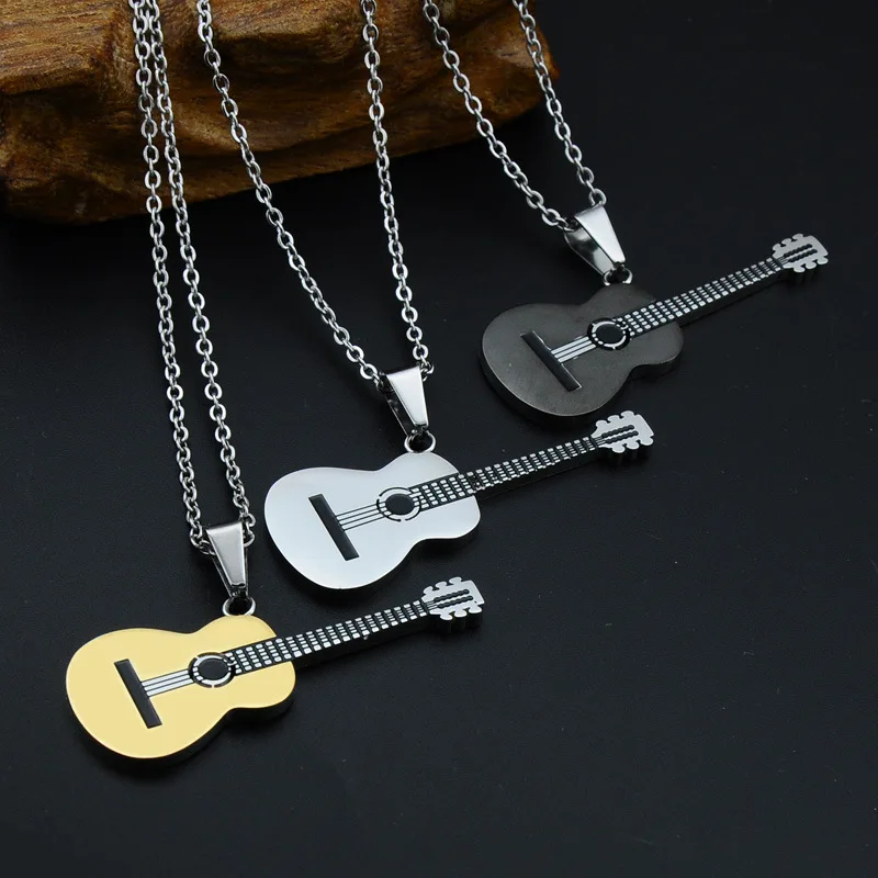 Hip-hop Rock Guitar Pendant Necklaces Stainless Steel Chain Necklaces Women Men Fashion Musical Jewelry
Hip-hop Rock Guitar Pendant Necklaces Stainless Steel Chain Necklaces Women Men Fashion Musical Jewelry