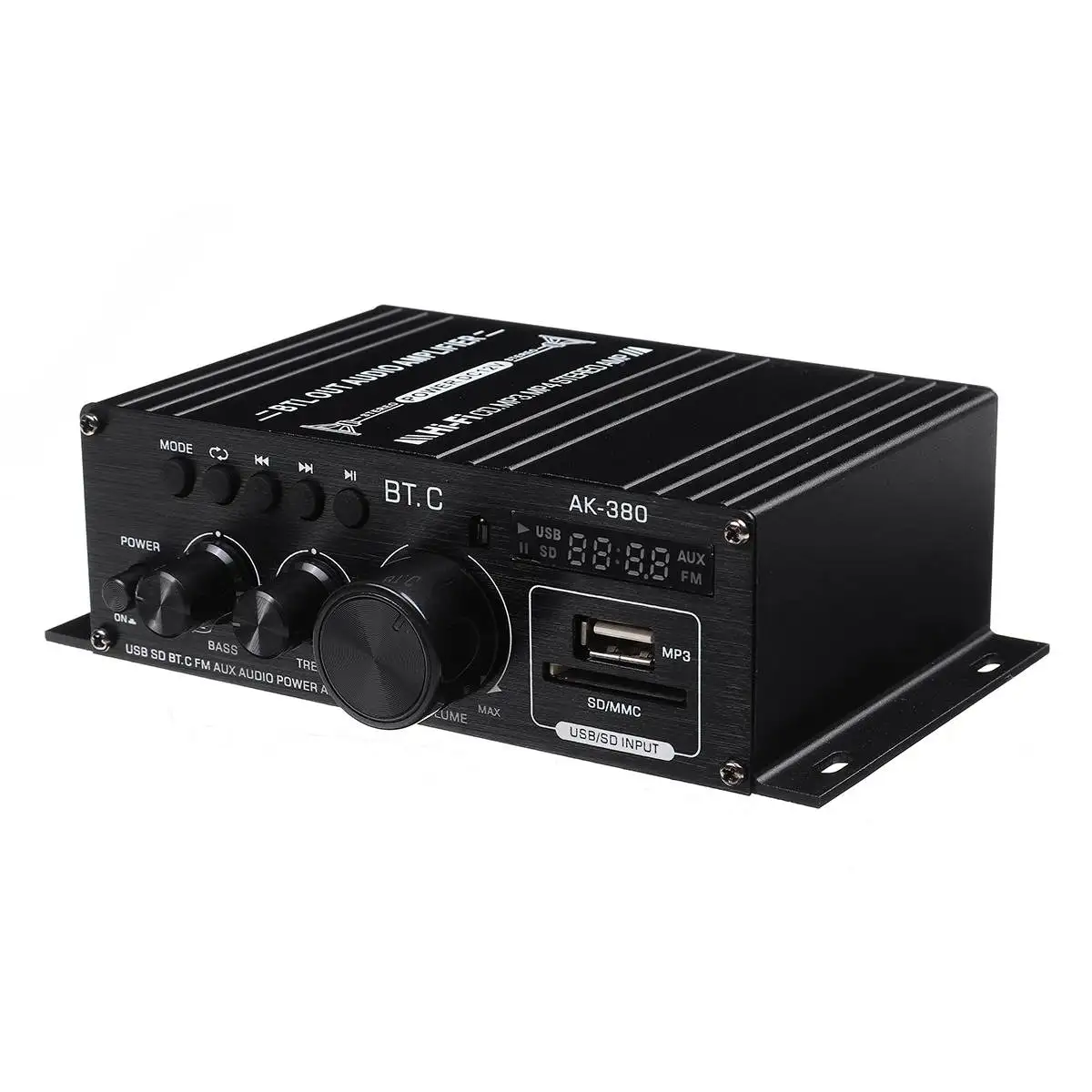 AK380/AK370/AK170 Power Amplifier Audio Karaoke Home Theater Amplifier 2 Channel Bluetooth Class D Amplifier USB/SD AUX Input
AK380/AK370/AK170 Power Amplifier Audio Karaoke Home Theater Amplifier 2 Channel Bluetooth Class D Amplifier USB/SD AUX Input