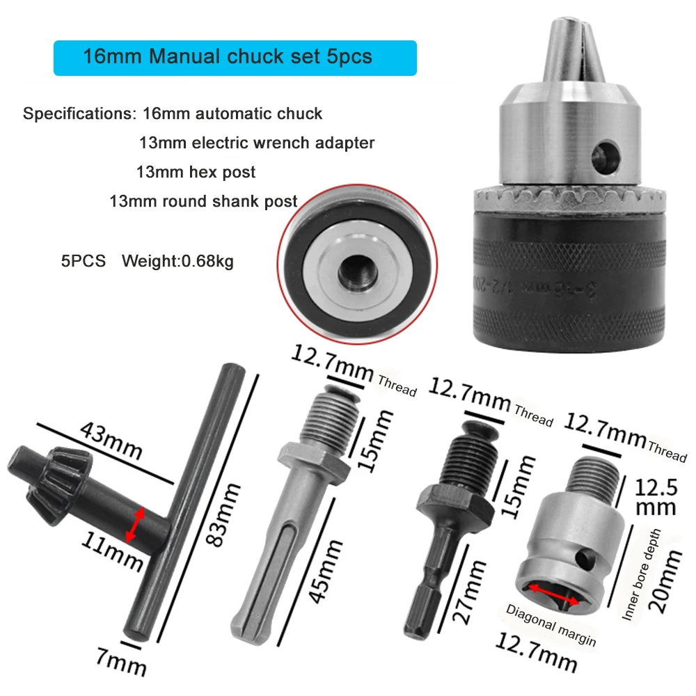 5pcs Drill Bit Chuck Set Square Round Handle Electric Hammer Accessories Impact Drill Electric Wrench Conversion Hand Drill
5pcs Drill Bit Chuck Set Square Round Handle Electric Hammer Accessories Impact Drill Electric Wrench Conversion Hand Drill