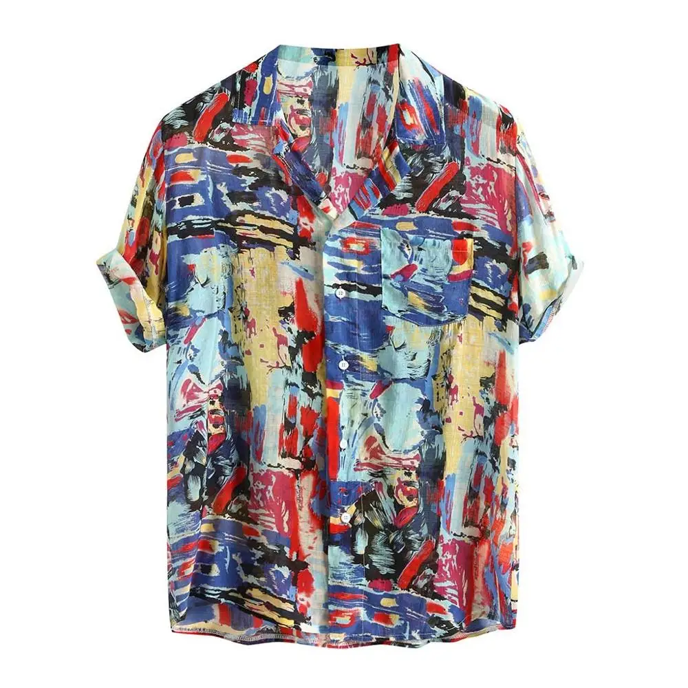 Mens Pure Cotton Colorful Unique Hawaii Style Summer Ethnic Pattern Print Turn Down Collar Short Sleeve Shirt Men's Clothing
Mens Pure Cotton Colorful Unique Hawaii Style Summer Ethnic Pattern Print Turn Down Collar Short Sleeve Shirt Men's Clothing