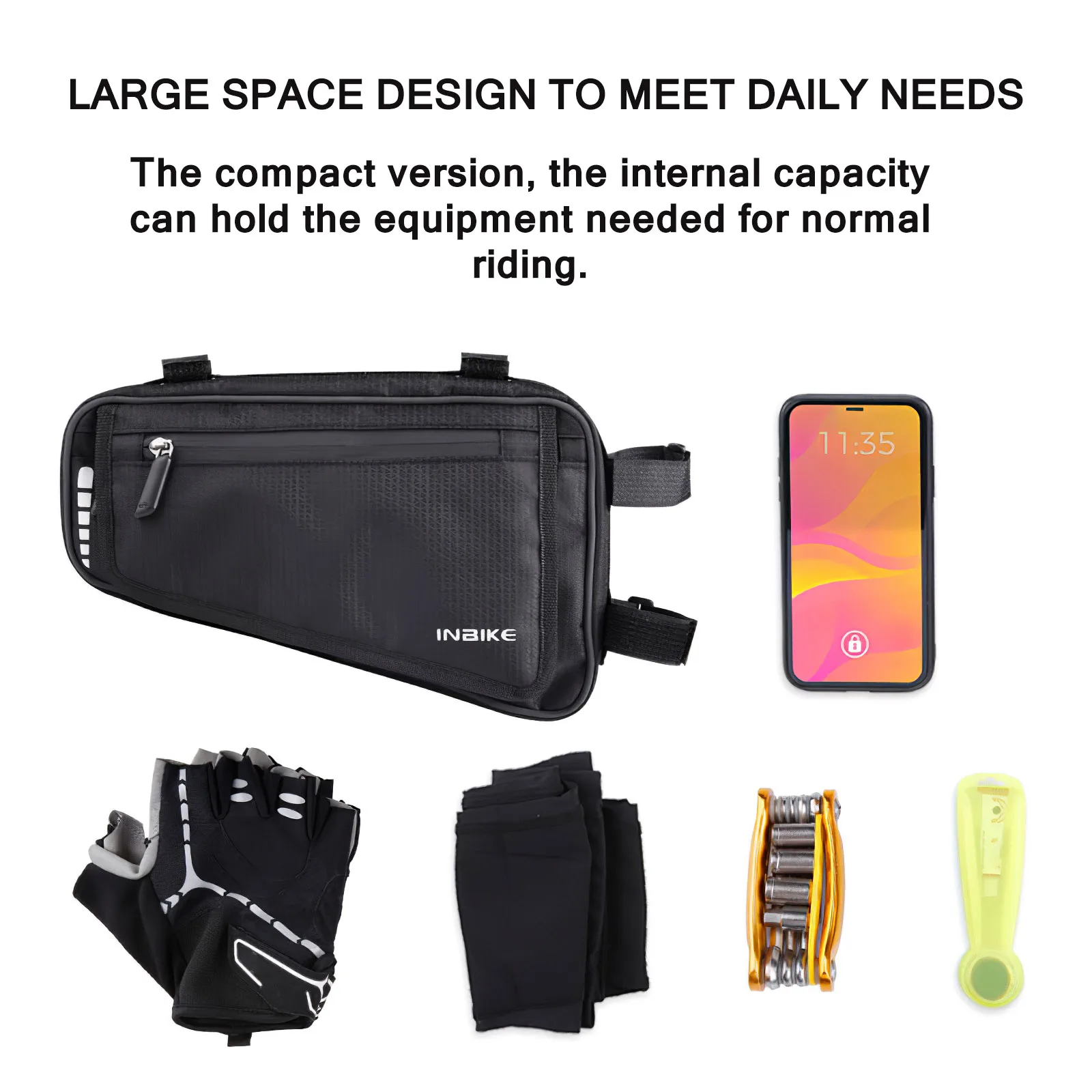 Bicycle Front Tube Bag Waterproof Cycling Bag Tool Oxford Cloth Bag Accessories Large Capacity Anti-Slip And Fixed For Outdoor
Bicycle Front Tube Bag Waterproof Cycling Bag Tool Oxford Cloth Bag Accessories Large Capacity Anti-Slip And Fixed For Outdoor