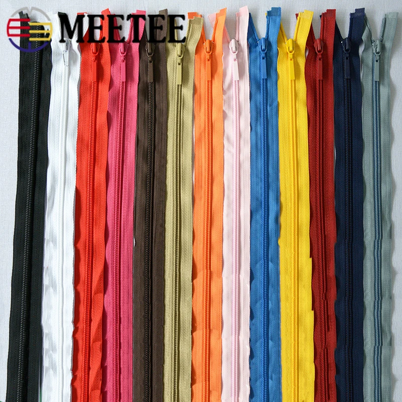 

Meetee 5/10pcs 70cm 3# Nylon Zipper Single Open End Coat Jacket Zips DIY Garment Sew Auto Lock Zippers Decoration Zip Accessory