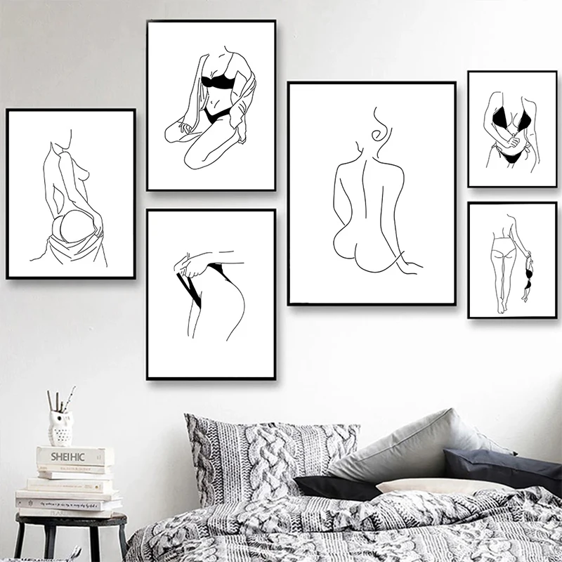 Minimalist Sexy Woman Line Canvas Painting Nude Art Posters and Prints Print Mural Pictures Nordic Living Room Home Wall Decor
Minimalist Sexy Woman Line Canvas Painting Nude Art Posters and Prints Print Mural Pictures Nordic Living Room Home Wall Decor