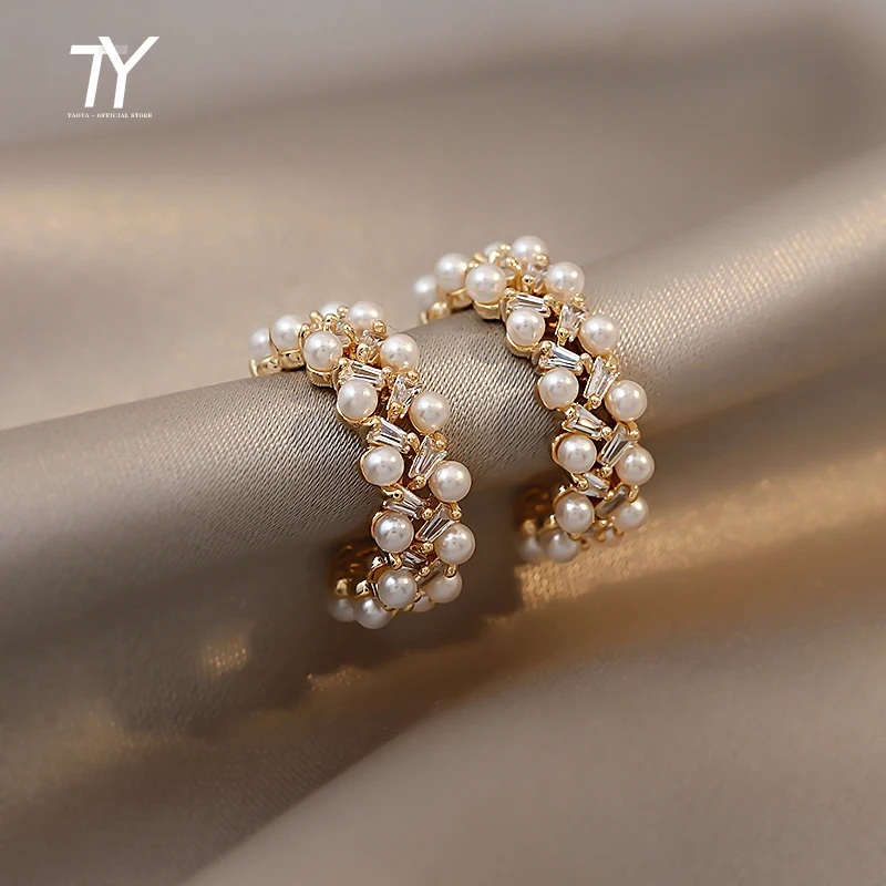 New Luxury Celebrity Temperament Pearl Crystal C-Shaped Earrings For Woman Korean Fashion Jewelry Party Girl's Unusual Earrings
New Luxury Celebrity Temperament Pearl Crystal C-Shaped Earrings For Woman Korean Fashion Jewelry Party Girl's Unusual Earrings