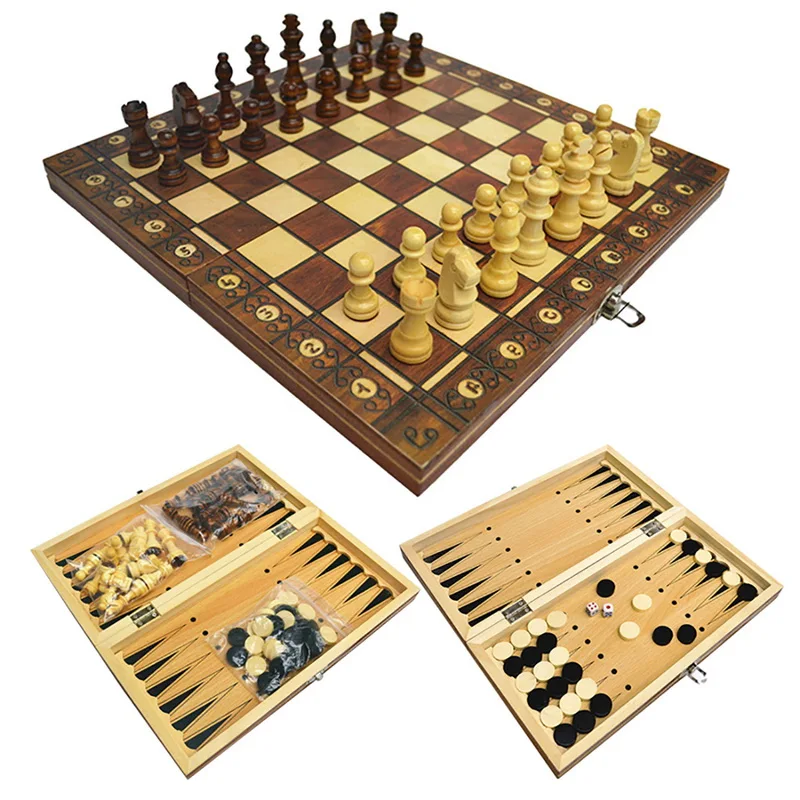 Super Magnetic Wooden Chess Backgammon Checkers 3 in 1 Chess Game Ancient Chess Travel Chess Set Wooden Chess Piece Chessboard
Super Magnetic Wooden Chess Backgammon Checkers 3 in 1 Chess Game Ancient Chess Travel Chess Set Wooden Chess Piece Chessboard