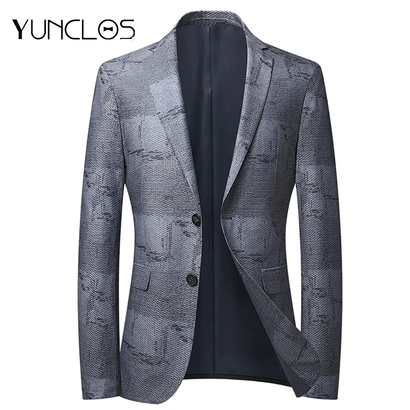 Yunclos Spring Jakcets For Man Man's Color Matching Single Row Two Buttons Without Slits Casual Jackets Blue Gray Business Coats
Yunclos Spring Jakcets For Man Man's Color Matching Single Row Two Buttons Without Slits Casual Jackets Blue Gray Business Coats