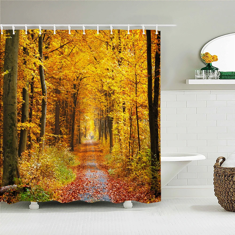 Autumn leaves Shower Curtain Natural landscape Printing Bath Curtains Waterproof Polyester Fabric Bathroom Decorate With Hooks
Autumn leaves Shower Curtain Natural landscape Printing Bath Curtains Waterproof Polyester Fabric Bathroom Decorate With Hooks