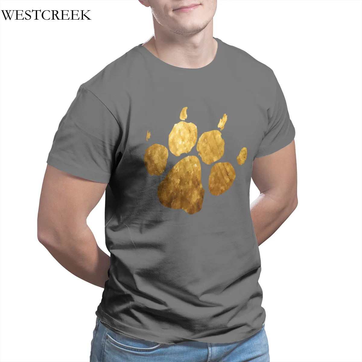 Golden paw Print T-Shirt Fashion Games Black Couples Matching Retro T-shirts 19874
Golden paw Print T-Shirt Fashion Games Black Couples Matching Retro T-shirts 19874