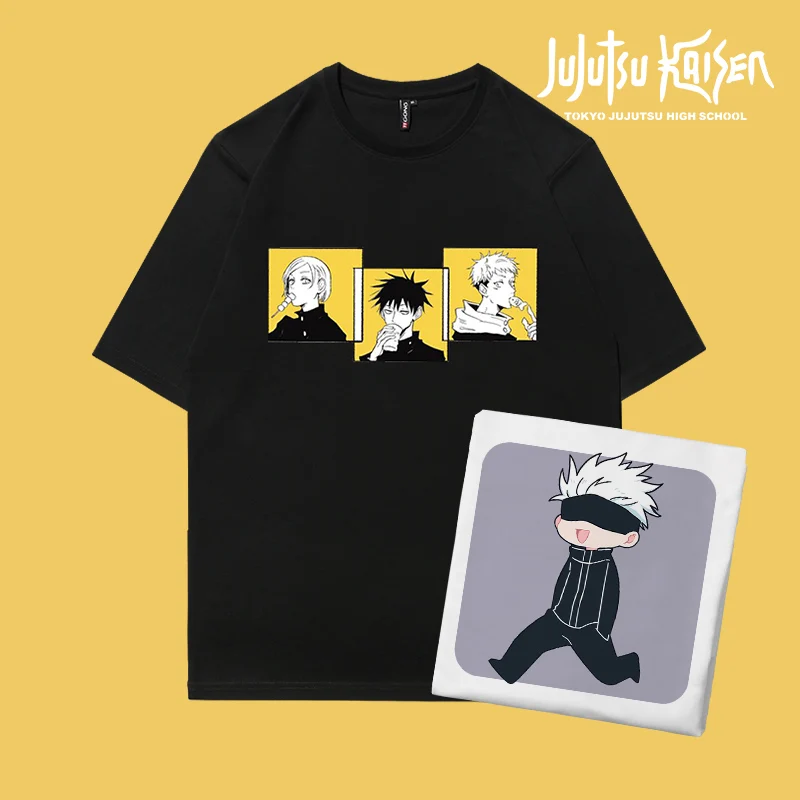 Свободная футболка с рисунком аниме juютсу Kaisen Gojo Satoru, Новинка лета, Мужская и Женская Студенческая Повседневная футболка, модные топы с коро...
Свободная футболка с рисунком аниме juютсу Kaisen Gojo Satoru, Новинка лета, Мужская и Женская Студенческая Повседневная футболка, модные топы с коро...