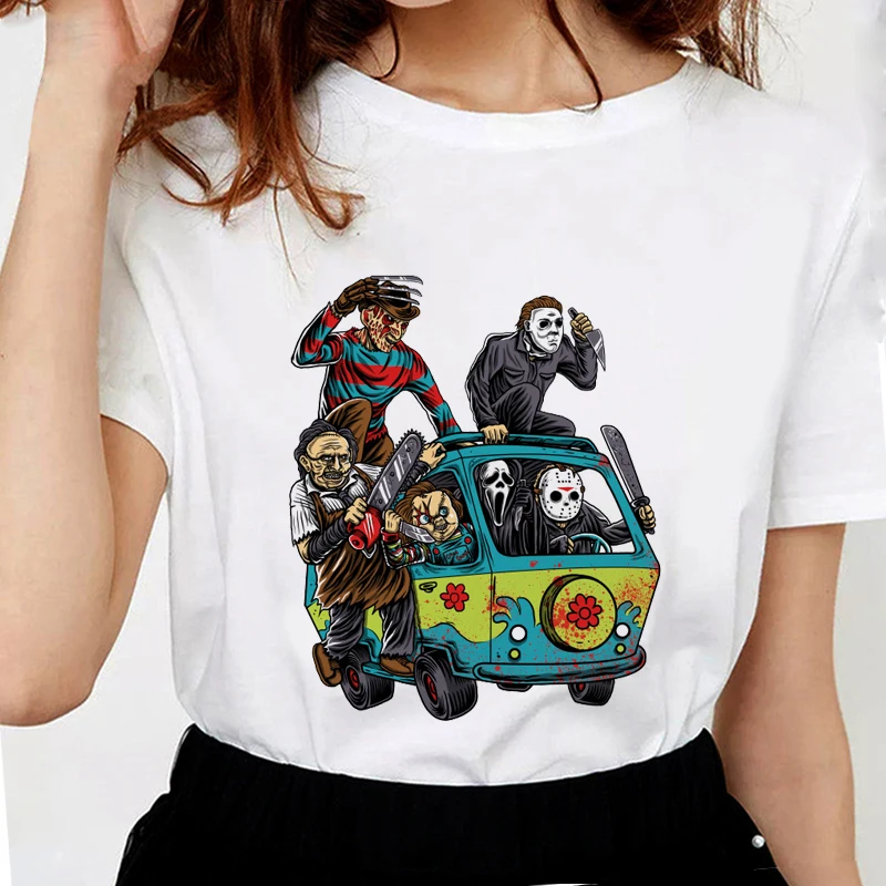 New Summer Horror Movie The Massacre Machine Women T shirts harajuku Printed graphic tees Women Soft Cotton White Tops
New Summer Horror Movie The Massacre Machine Women T shirts harajuku Printed graphic tees Women Soft Cotton White Tops