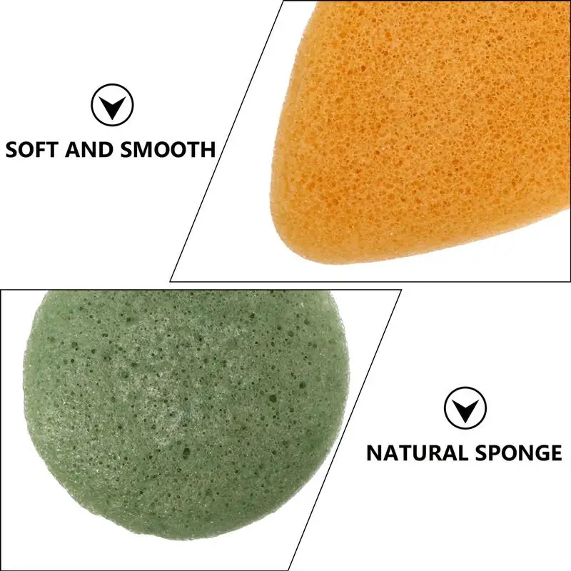 8pcs Facial Makeup Sponge Face Cleansing Puff Exfoliating Sponges Random Color