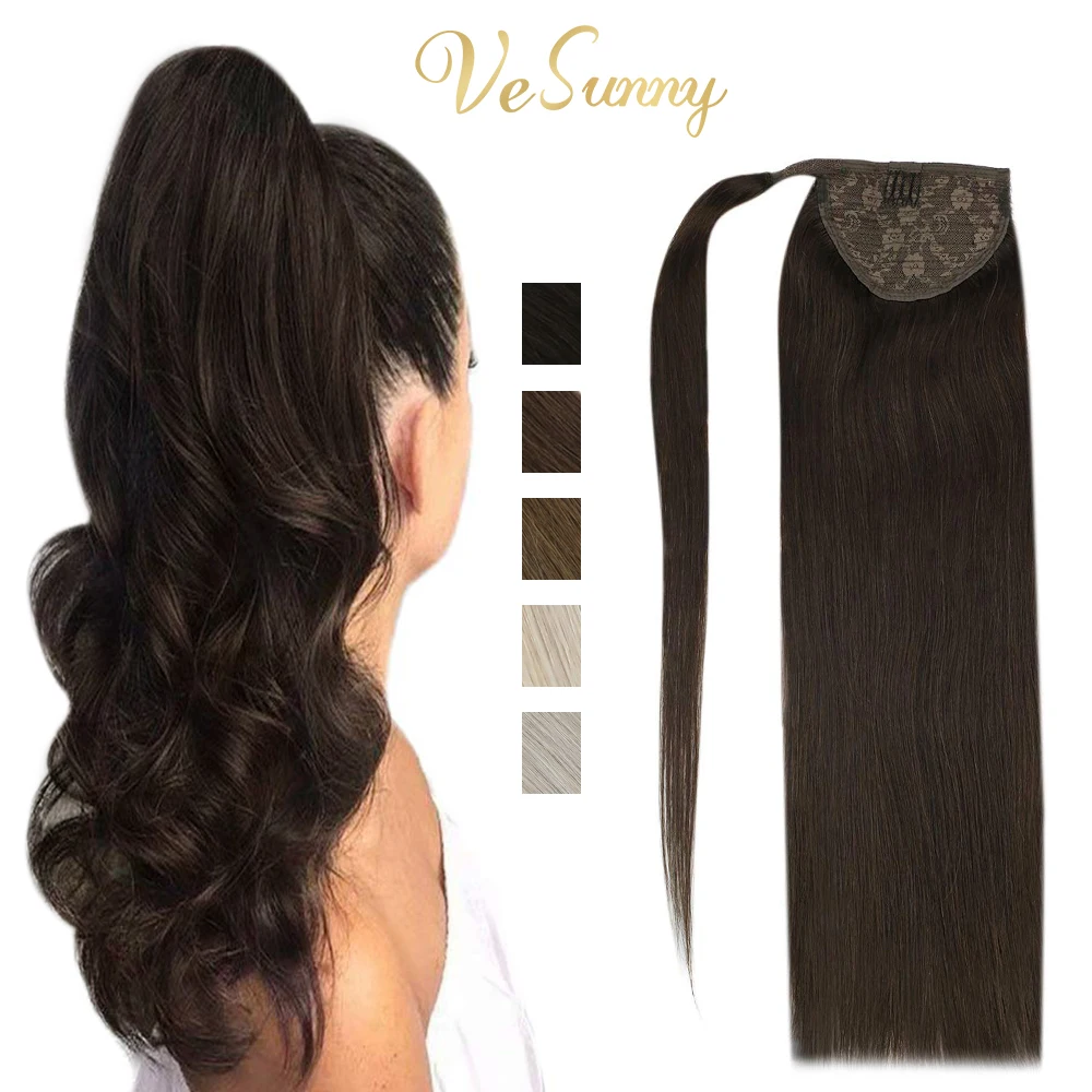 VeSunny Ponytail Extensions Wrap Around Magic Tape with Comb 100% Human Hair Highlights Color 14inch - 24inch 80g/set 
VeSunny Ponytail Extensions Wrap Around Magic Tape with Comb 100% Human Hair Highlights Color 14inch - 24inch 80g/set
