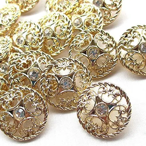 5PCS gold Rhinestone Crytal hollow diameter of 25mm gold buttons, clothing accessories, shirt, coat buttons Sewing Craft Lots
5PCS gold Rhinestone Crytal hollow diameter of 25mm gold buttons, clothing accessories, shirt, coat buttons Sewing Craft Lots