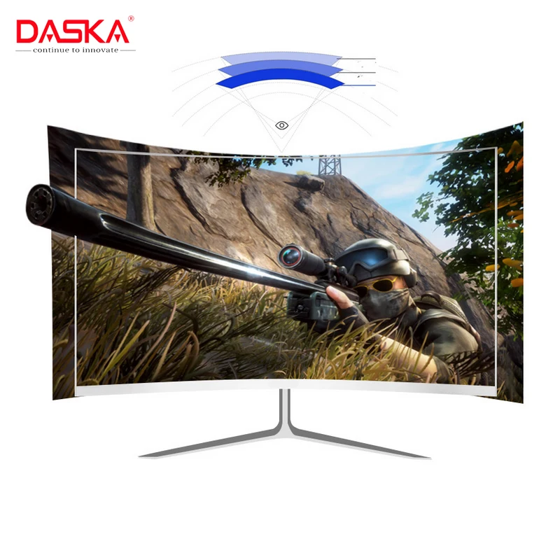 DASKA 23.8 inch Game Competition Curved Widescreen IPS/Led 24" Gaming Monitor 75Hz HDMI/VGA input White/Red Monitor 
DASKA 23.8 inch Game Competition Curved Widescreen IPS/Led 24" Gaming Monitor 75Hz HDMI/VGA input White/Red Monitor