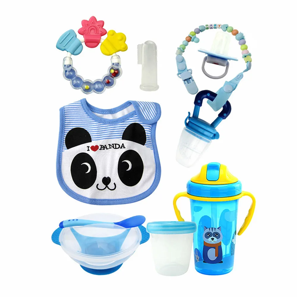 9PCS/SET Baby Suction Bowl with Spoon Bib Milk Snack Storage Box Pacifier Fruit Bites Bag Drinking Bottle Teether Soother Chain
9PCS/SET Baby Suction Bowl with Spoon Bib Milk Snack Storage Box Pacifier Fruit Bites Bag Drinking Bottle Teether Soother Chain