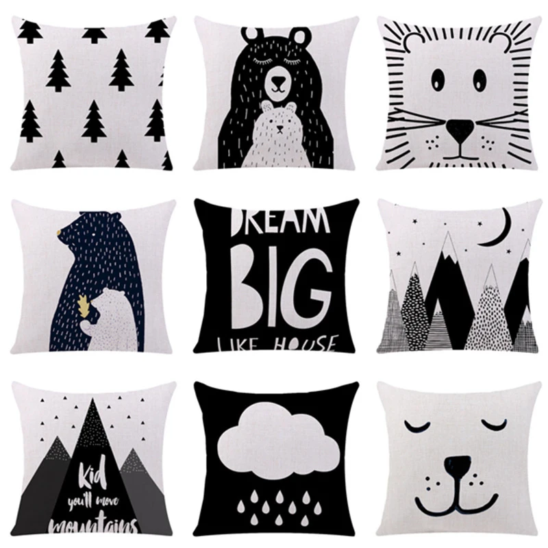 Bear And Hill Pillow Case Polyester Cushion Cover Printed Pillows Decor Home Chair Pillowcase Throw Pillow Cover funda cojines 
Bear And Hill Pillow Case Polyester Cushion Cover Printed Pillows Decor Home Chair Pillowcase Throw Pillow Cover funda cojines