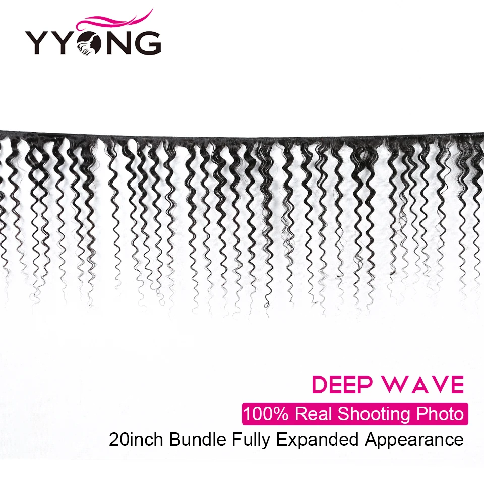 Yyong Малайзии глубокая волна пряди с 4x4 кружева закрытие волос человеческие волосы