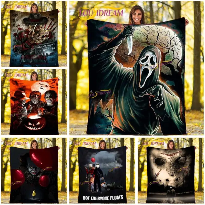Horror movie flannel bed blanket hiking picnic thick quilt fashion bedspread fleece blanket
Horror movie flannel bed blanket hiking picnic thick quilt fashion bedspread fleece blanket