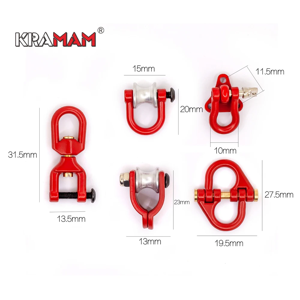 KARMAM RC Model Metal Lifting Pulley Butterfly Ring Buckle For TRX4 TRX6 G63 D90 D110 Axial SCX10 CC01 TF2 1/10 RC Crawler Car
KARMAM RC Model Metal Lifting Pulley Butterfly Ring Buckle For TRX4 TRX6 G63 D90 D110 Axial SCX10 CC01 TF2 1/10 RC Crawler Car