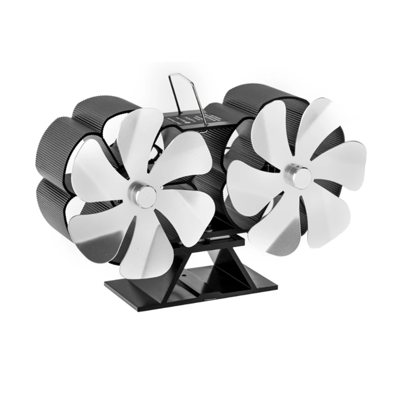 

12 Blades Home Fireplace Stove Fan Heat Powered Fan Efficient Heat Distribution for Wood Burning Stove Fireplaces