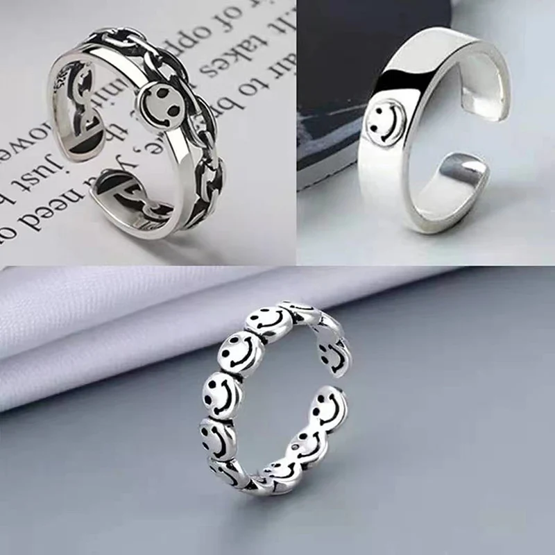 2021 Hot Sale Retro Happy Smiley Open Ring Women's Men Unisex Punk Hip Hop Adjustable Couple Ring Fashion Jewelry
2021 Hot Sale Retro Happy Smiley Open Ring Women's Men Unisex Punk Hip Hop Adjustable Couple Ring Fashion Jewelry