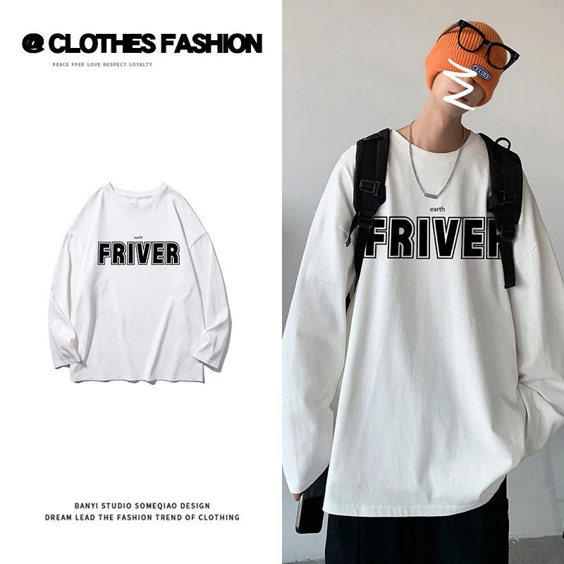 New style men long-sleeve t-shirt loose-shouldered top designed for couples printing T-shirt
New style men long-sleeve t-shirt loose-shouldered top designed for couples printing T-shirt