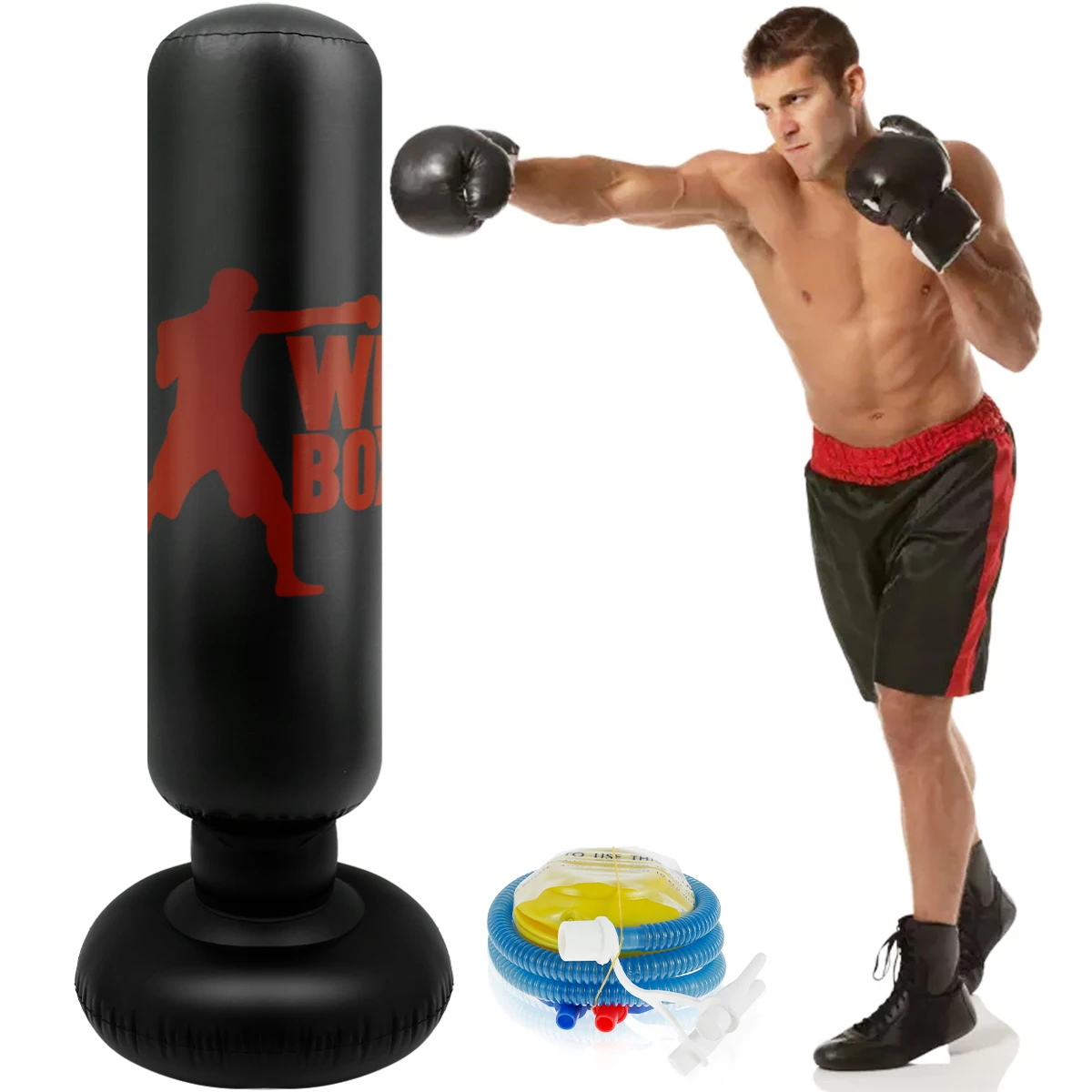 1.6M Inflatable Punching Bag Fitness Exercise Training Inflatable Boxing Bag Sack Thicken Boxing Pillar Tumbler Standing Sandbag
1.6M Inflatable Punching Bag Fitness Exercise Training Inflatable Boxing Bag Sack Thicken Boxing Pillar Tumbler Standing Sandbag