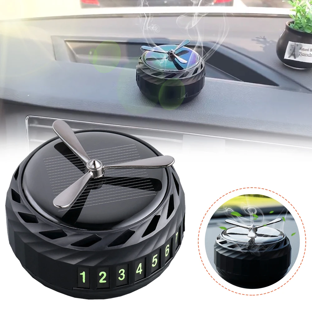 Solar Rotating Car Air Freshener Solid Perfume Aroma Diffuser With Parking Magnetic Phone Number Card Plate Car Accessories
Solar Rotating Car Air Freshener Solid Perfume Aroma Diffuser With Parking Magnetic Phone Number Card Plate Car Accessories