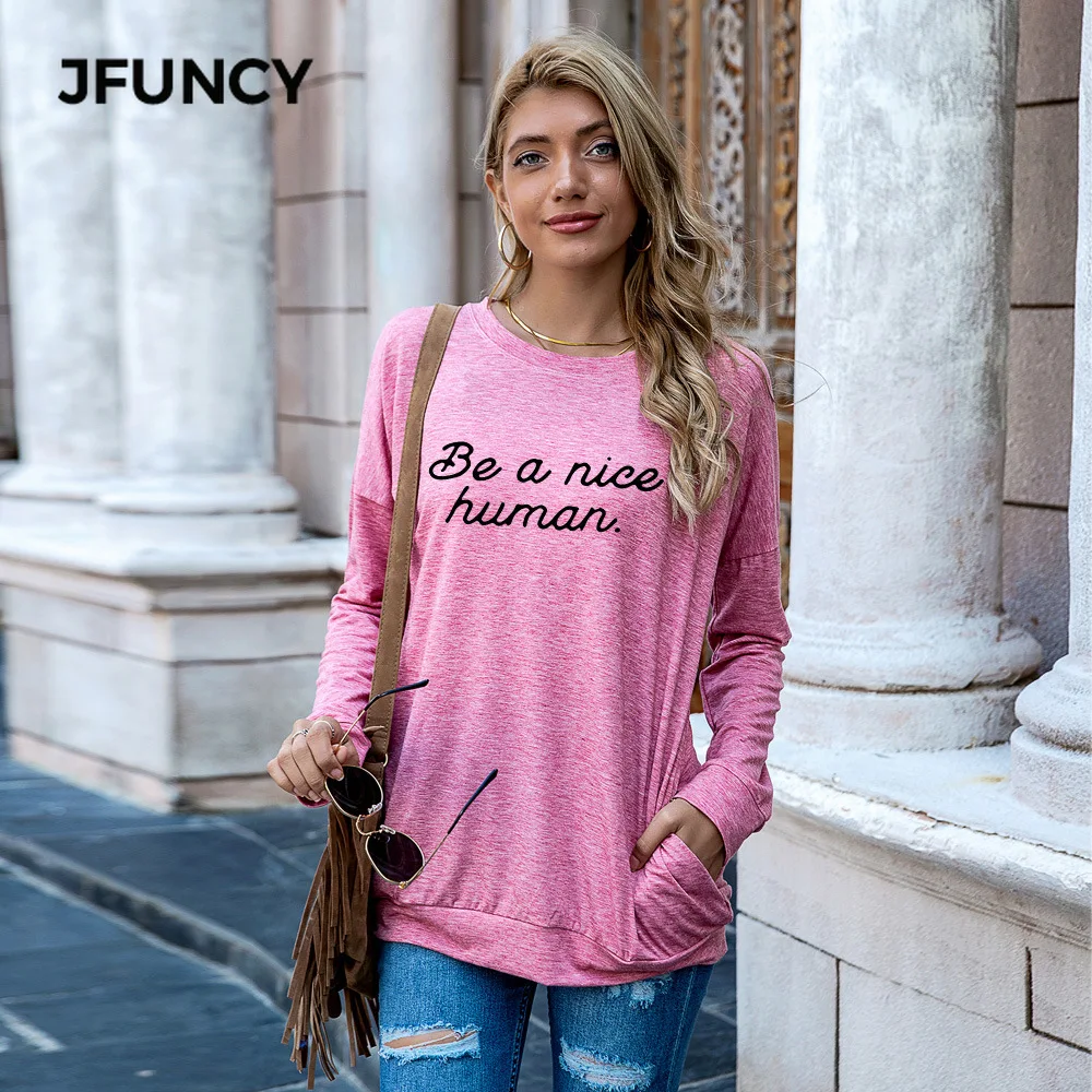 JFUNCY креативная футболка с длинным рукавом и буквенным принтом, женские осенние свободные футболки, женские топы, женская футболка
JFUNCY креативная футболка с длинным рукавом и буквенным принтом, женские осенние свободные футболки, женские топы, женская футболка