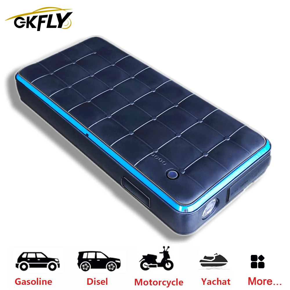 GKFLY Waterproof Super 28000mAh 1000A Car Jump Starter Power Bank Starting Device 12V Charger For Car Battery Starter Booster CE
GKFLY Waterproof Super 28000mAh 1000A Car Jump Starter Power Bank Starting Device 12V Charger For Car Battery Starter Booster CE