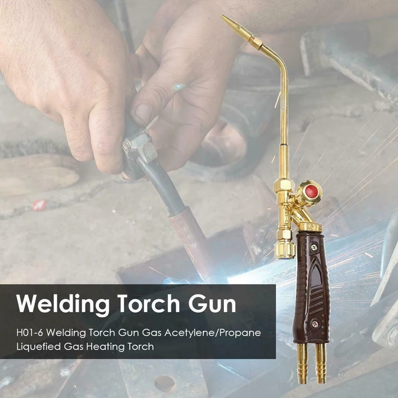Welding Torch Tips Gas H01-6 Copper Applicable Oxygen Acetylene/Propane 0.2-0.4 Pa Liquefied Gas Heating Torch 410X65X60mm
Welding Torch Tips Gas H01-6 Copper Applicable Oxygen Acetylene/Propane 0.2-0.4 Pa Liquefied Gas Heating Torch 410X65X60mm