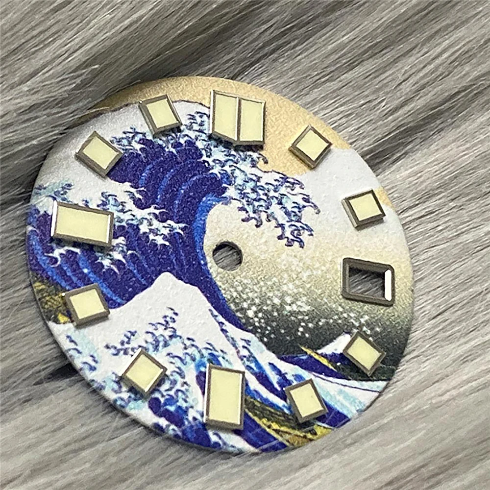 for NH35 Diving Watch Movement 28.5mm Super Green Luminous Watch Dial Kanagawa Surfing Pattern Dial
for NH35 Diving Watch Movement 28.5mm Super Green Luminous Watch Dial Kanagawa Surfing Pattern Dial