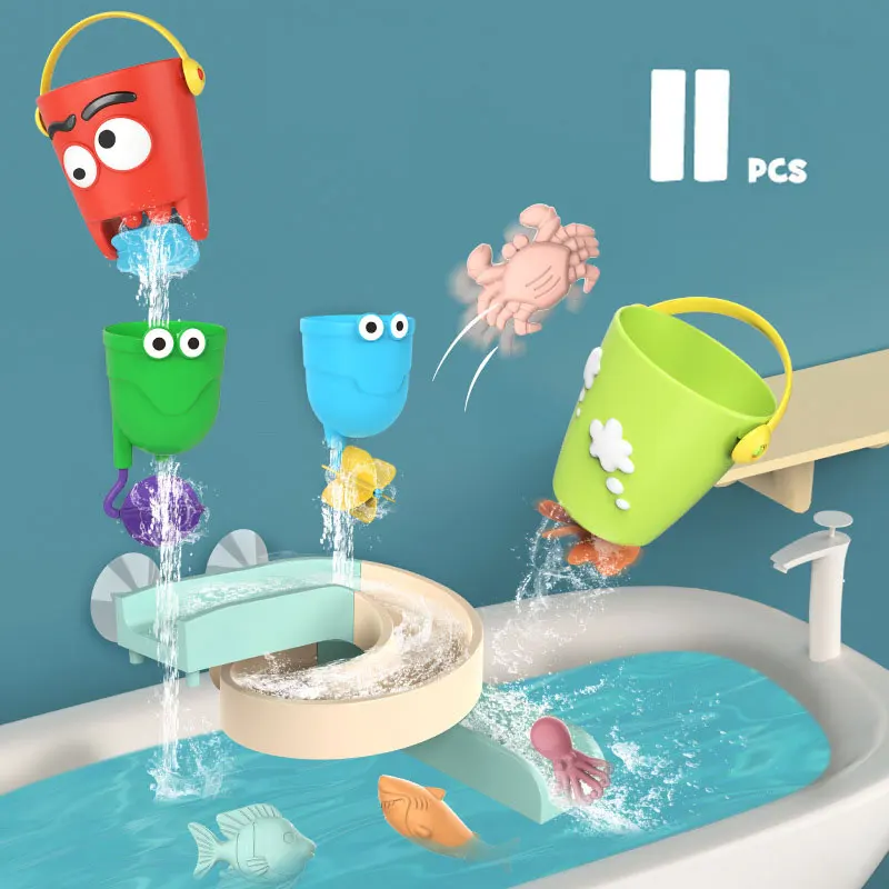 New 11pcs/5pcs Random Baby Bath Toys Children's Orbital Ball Playing Water Park Track Child Water Toy Building Blocks Waterwheel
New 11pcs/5pcs Random Baby Bath Toys Children's Orbital Ball Playing Water Park Track Child Water Toy Building Blocks Waterwheel