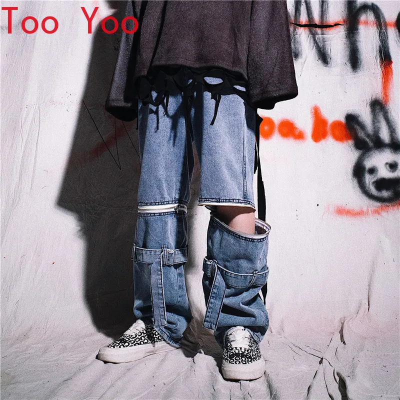 Zippered cartridger removable fashion jeans for men and women, hip hop wide leg slacks jeans for men hip hop jeans
Zippered cartridger removable fashion jeans for men and women, hip hop wide leg slacks jeans for men hip hop jeans