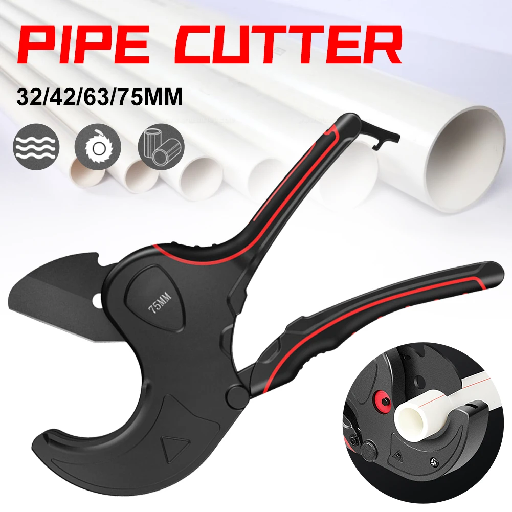 32-75MM Pipe Cutter Pipe Cutting Scissors Ratchet Cutter Tube Hose Plastic Pipes PVC/PPR Plumbing Manual Hand Tools for Plumb
32-75MM Pipe Cutter Pipe Cutting Scissors Ratchet Cutter Tube Hose Plastic Pipes PVC/PPR Plumbing Manual Hand Tools for Plumb