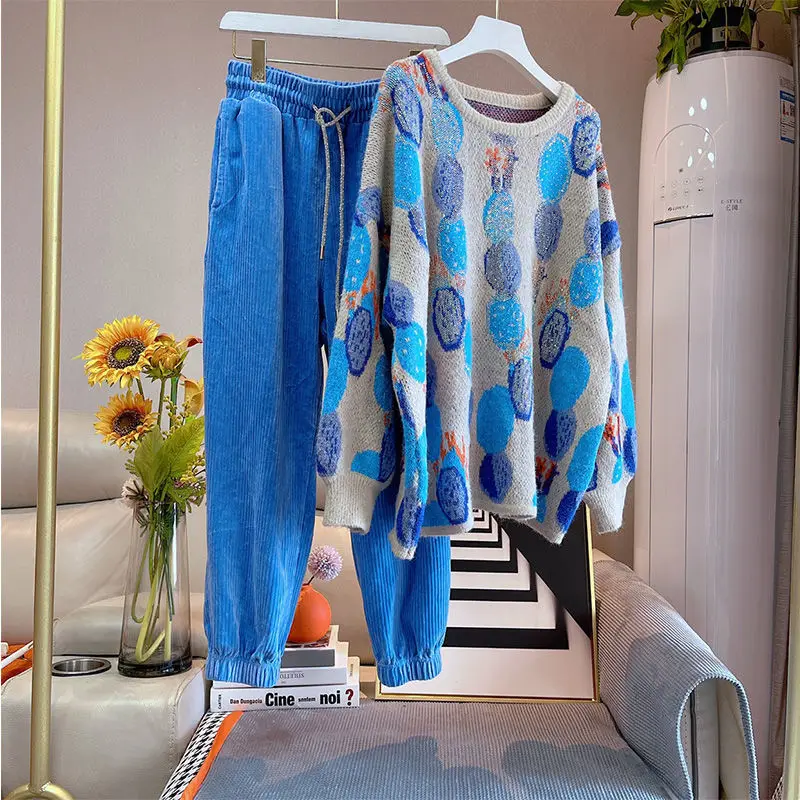 Spring heavy industry suit female European station inlaid brick western style wild loose and thin lazy blue two-piece suit
Spring heavy industry suit female European station inlaid brick western style wild loose and thin lazy blue two-piece suit