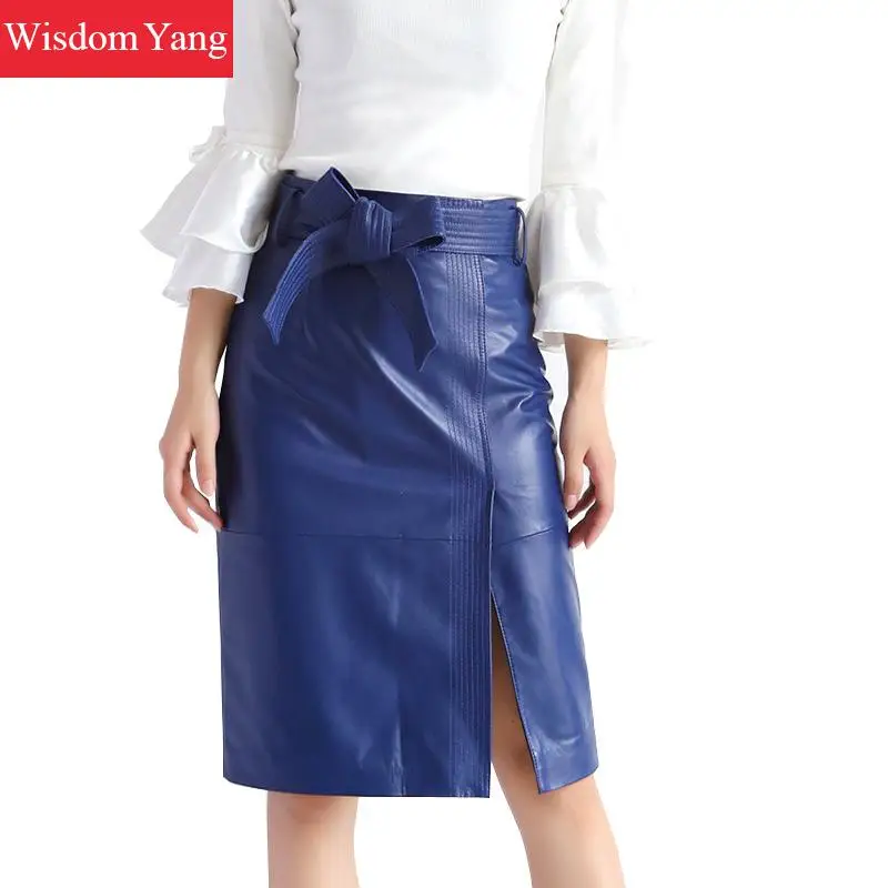 Autumn Black Gren Blue Real Genuine Leather Skirt Sheepskin High Waist Midi Wrap Skirts Women Bodycon Vintage Sexy Ladies Skirt
Autumn Black Gren Blue Real Genuine Leather Skirt Sheepskin High Waist Midi Wrap Skirts Women Bodycon Vintage Sexy Ladies Skirt