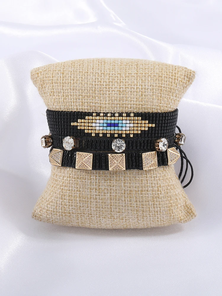 

YUOKIAA Turkish Evil Eye Bracelet For Women Boho Friendship Miyuki Handmade Braided Rope Bracelets Pulsera Trendy Gift Jewelry