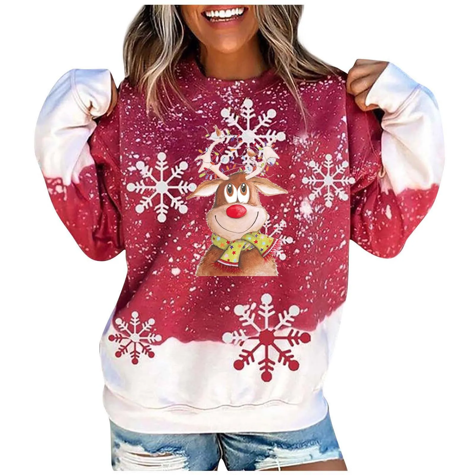 Oversized Hoodie 2021 New Christmas Hoodies Women Elk Print Sweatshirt Tops Warm Cartoons Long Sleeve Ladis Xmas Pullovers
Oversized Hoodie 2021 New Christmas Hoodies Women Elk Print Sweatshirt Tops Warm Cartoons Long Sleeve Ladis Xmas Pullovers