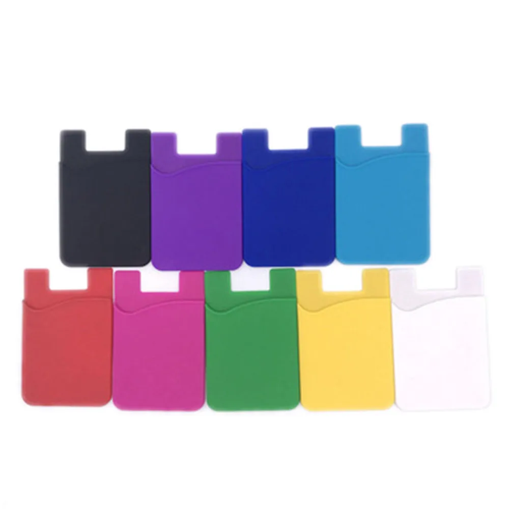 Phone Card Holder Silicone Cell Wallet Case Credit ID Pocket Stick on 3M Adhesive with OPP Bag | Мобильные телефоны и