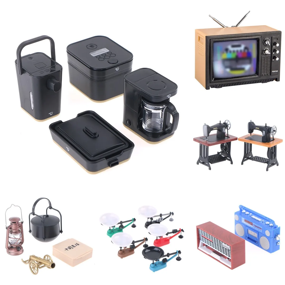Retro Dollhouse Decoration Mini Furniture Lamp Radio Television Kitchen Appliances Scale Sewing Machine
Retro Dollhouse Decoration Mini Furniture Lamp Radio Television Kitchen Appliances Scale Sewing Machine