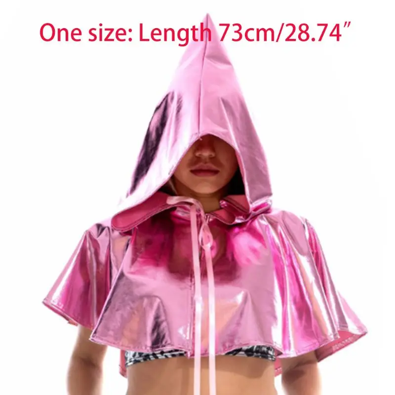 Women Halloween Hooded Short Cloak Holographic Metallic Vampire Cosplay Cape K1ME
Women Halloween Hooded Short Cloak Holographic Metallic Vampire Cosplay Cape K1ME
