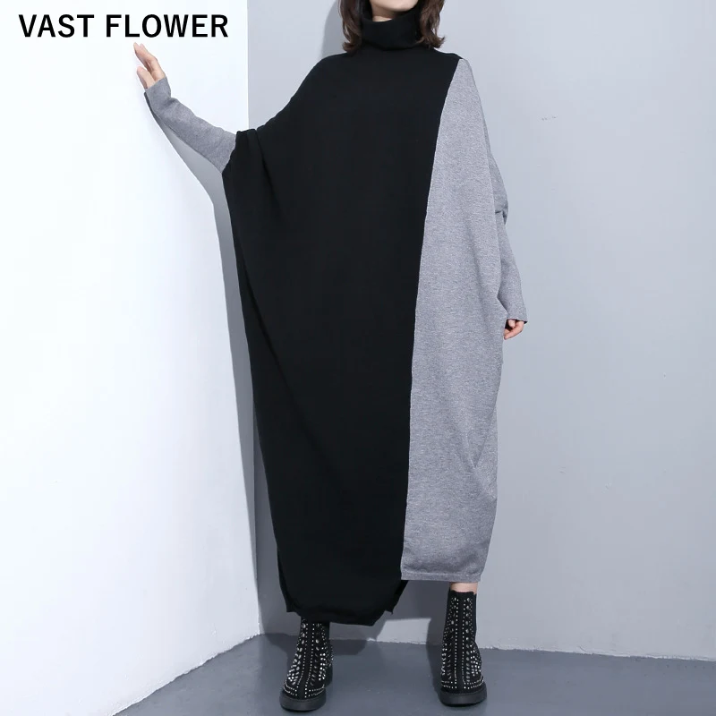 Irregular Patchwork Contrast Color Sweater Dress Women Autumn Winter Long Sleeve High Collar Loose Fashion Knitted Dress 2021
Irregular Patchwork Contrast Color Sweater Dress Women Autumn Winter Long Sleeve High Collar Loose Fashion Knitted Dress 2021